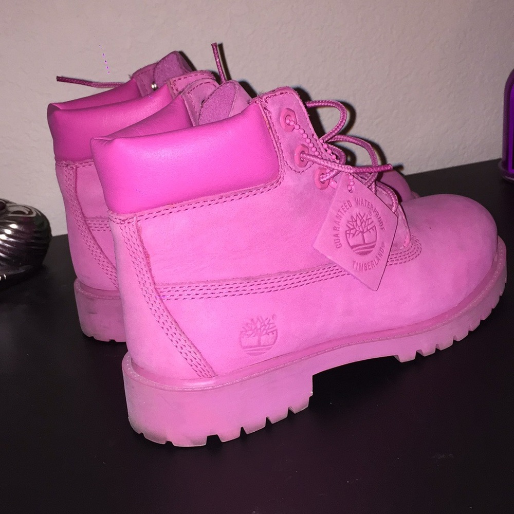 Pink timberland boots